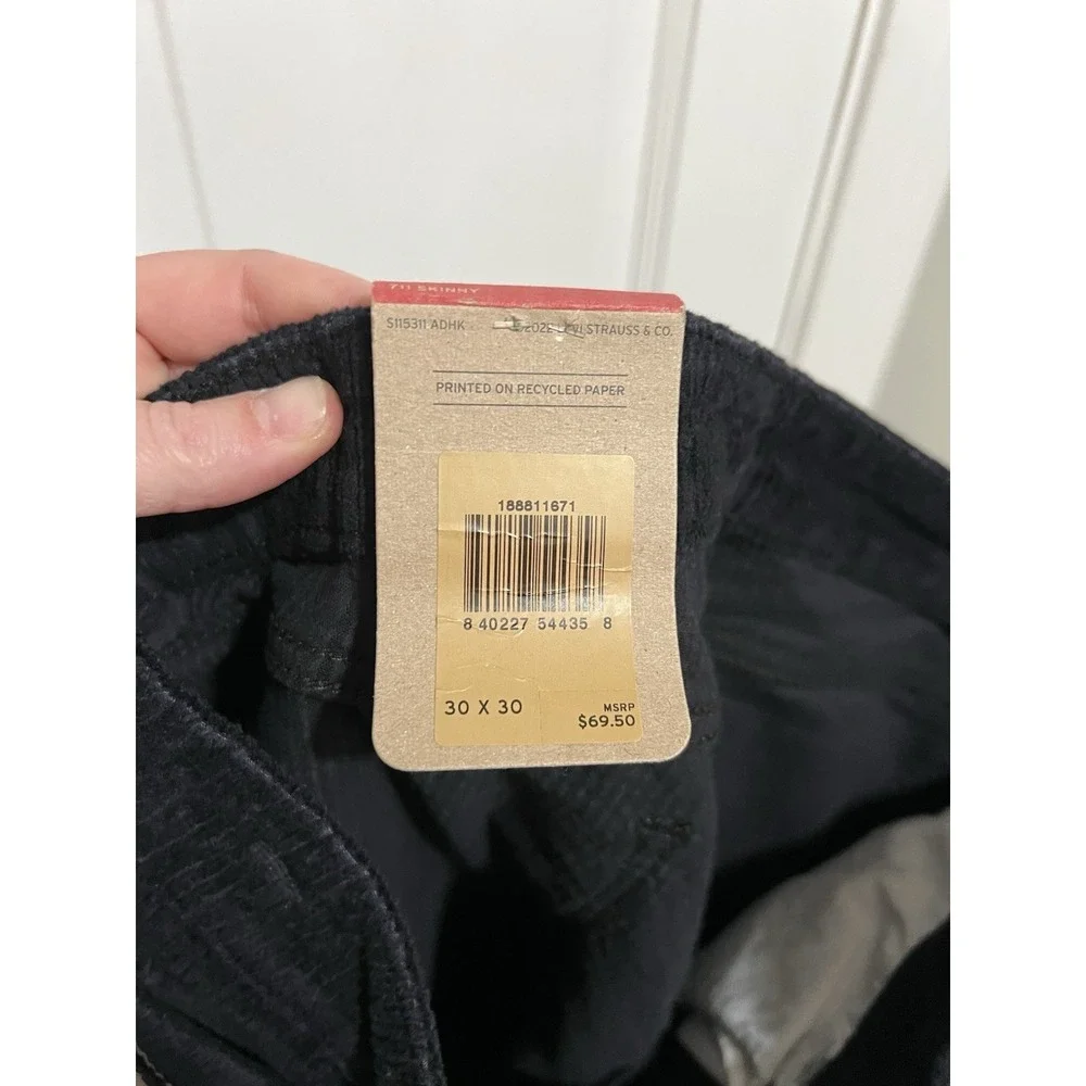NEW Women's Black 711 Skinny Corduroy Pants Size‎ 30x30